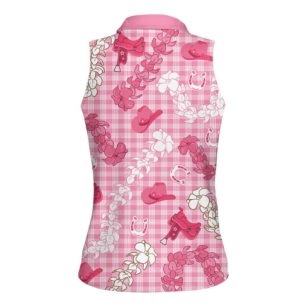 Paniolo Palaka Hawaiian Cowgirl Women Sleeveless Polo Shirt - Polynesian Pride
