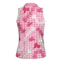 Paniolo Palaka Hawaiian Cowgirl Women Sleeveless Polo Shirt - Polynesian Pride