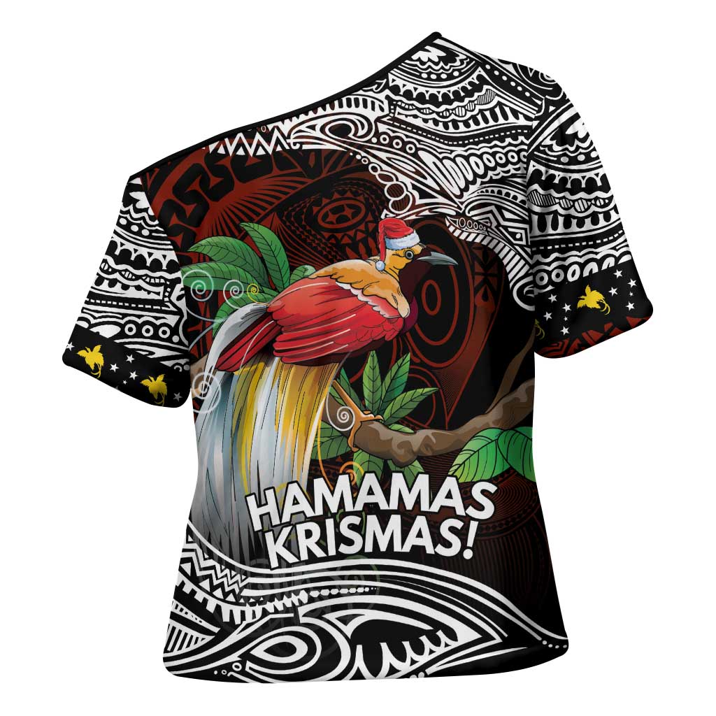 Papua New Guinea Christmas Cross Shoulder Shirt - Polynesian Pride