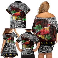 Papua New Guinea Christmas Family Matching Off Shoulder Short Dress and Hawaiian Shirt - Polynesian Pride