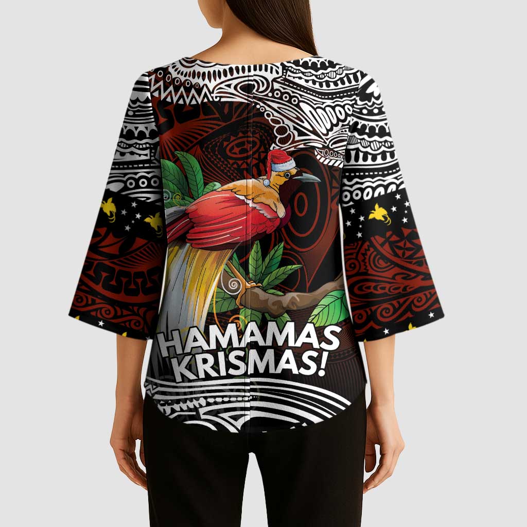 Papua New Guinea Christmas Kimono Sleeve Blouse - Polynesian Pride