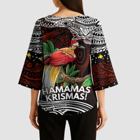 Papua New Guinea Christmas Kimono Sleeve Blouse - Polynesian Pride