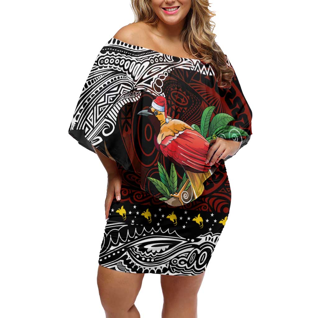 Papua New Guinea Christmas Off Shoulder Short Dress - Polynesian Pride