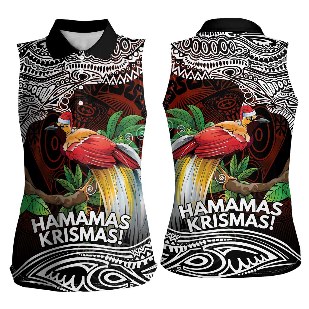 Papua New Guinea Christmas Women Sleeveless Polo Shirt - Polynesian Pride