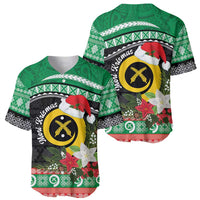 Vanuatu Pig's Tusk Meri Krismas! Baseball Jersey Vanuatuan Sand Drawing Pattern - Polynesian Pride
