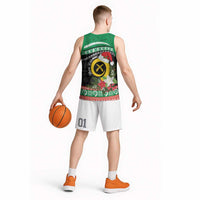 Vanuatu Pig's Tusk Meri Krismas! Basketball Jersey Vanuatuan Sand Drawing Pattern - Polynesian Pride