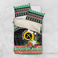 Vanuatu Pig's Tusk Meri Krismas! Bedding Set Vanuatuan Sand Drawing Pattern - Polynesian Pride