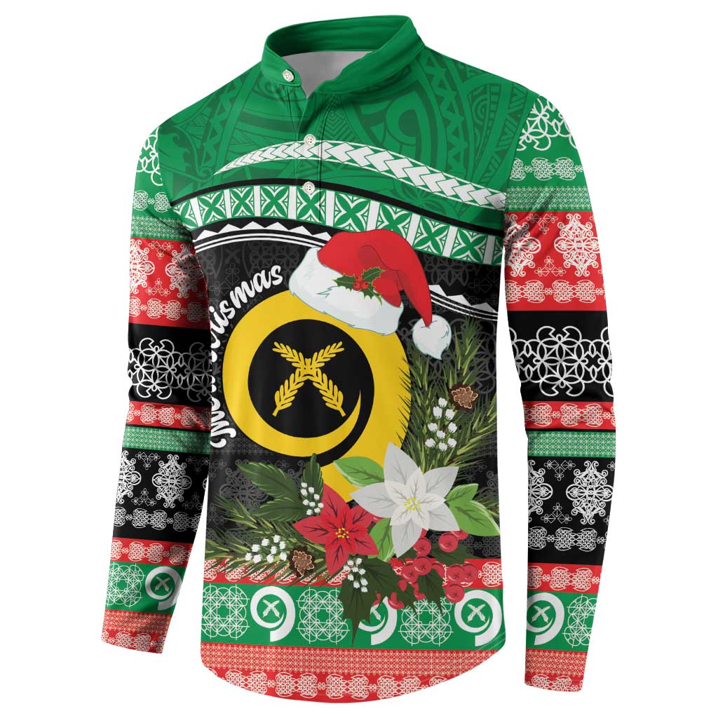 Vanuatu Pig's Tusk Meri Krismas! Button Sweatshirt Vanuatuan Sand Drawing Pattern - Polynesian Pride