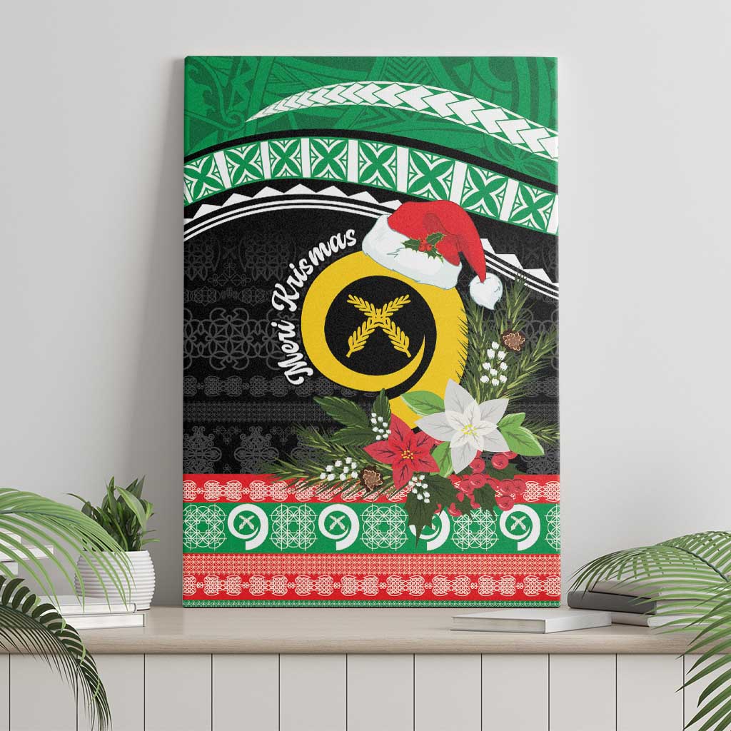 Vanuatu Pig's Tusk Meri Krismas! Canvas Wall Art Vanuatuan Sand Drawing Pattern - Polynesian Pride