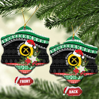 Vanuatu Pig's Tusk Meri Krismas! Ceramic Ornament Vanuatuan Sand Drawing Pattern - Polynesian Pride