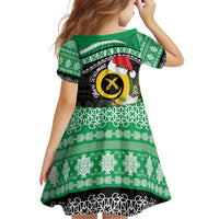 Vanuatu Pig's Tusk Meri Krismas! Family Matching Short Sleeve Bodycon Dress and Hawaiian Shirt Vanuatuan Sand Drawing Pattern - Polynesian Pride