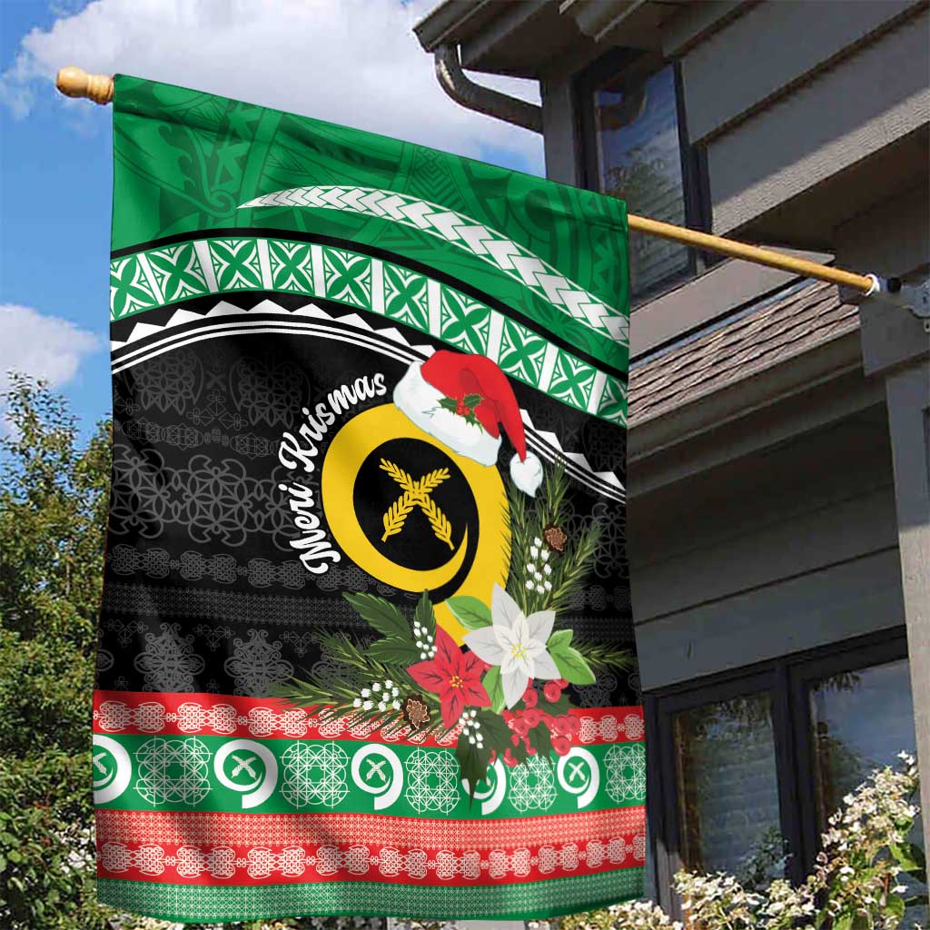 Vanuatu Pig's Tusk Meri Krismas! Garden Flag Vanuatuan Sand Drawing Pattern - Polynesian Pride