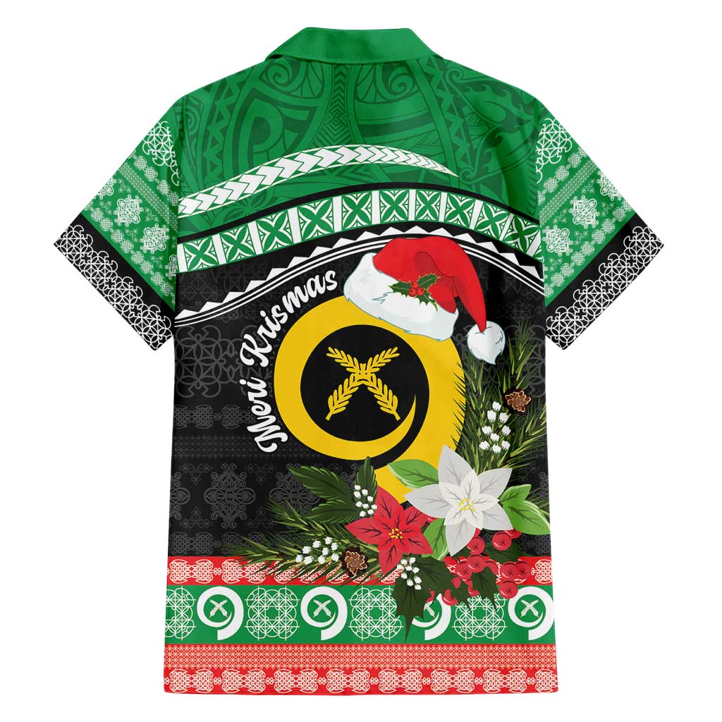 Vanuatu Pig's Tusk Meri Krismas! Hawaiian Shirt Vanuatuan Sand Drawing Pattern - Polynesian Pride