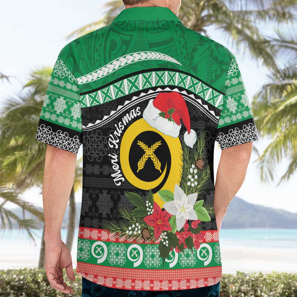 Vanuatu Pig's Tusk Meri Krismas! Hawaiian Shirt Vanuatuan Sand Drawing Pattern - Polynesian Pride