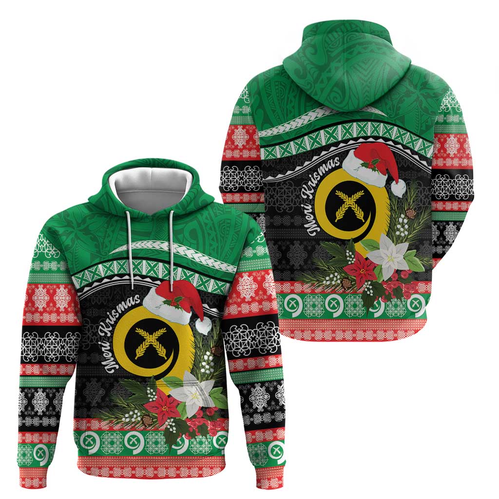 Vanuatu Pig's Tusk Meri Krismas! Hoodie Vanuatuan Sand Drawing Pattern - Polynesian Pride