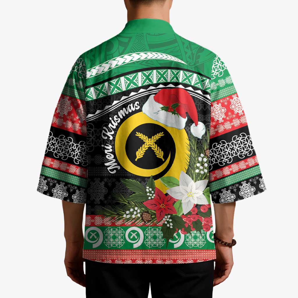 Vanuatu Pig's Tusk Meri Krismas! Kimono Vanuatuan Sand Drawing Pattern - Polynesian Pride