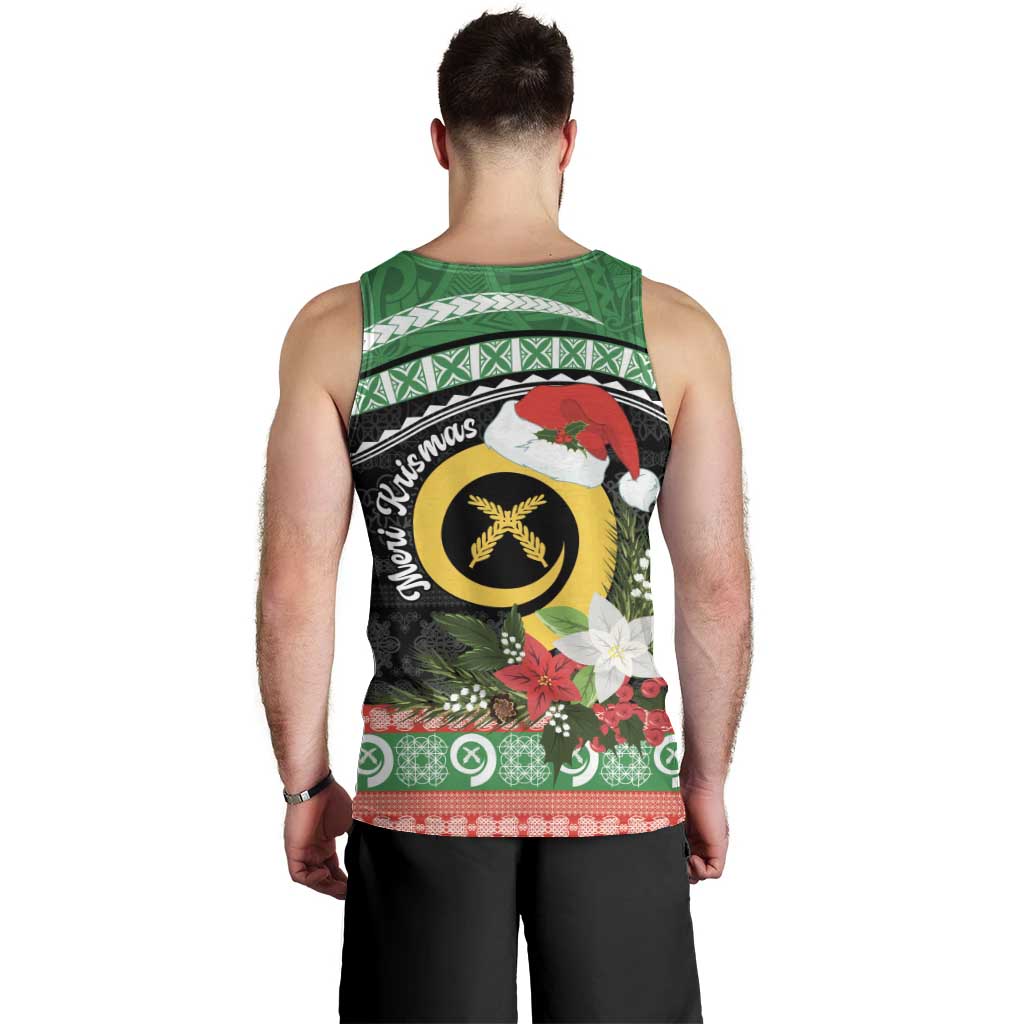 Vanuatu Pig's Tusk Meri Krismas! Men Tank Top Vanuatuan Sand Drawing Pattern - Polynesian Pride
