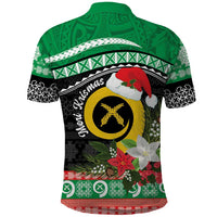 Vanuatu Pig's Tusk Meri Krismas! Polo Shirt Vanuatuan Sand Drawing Pattern - Polynesian Pride