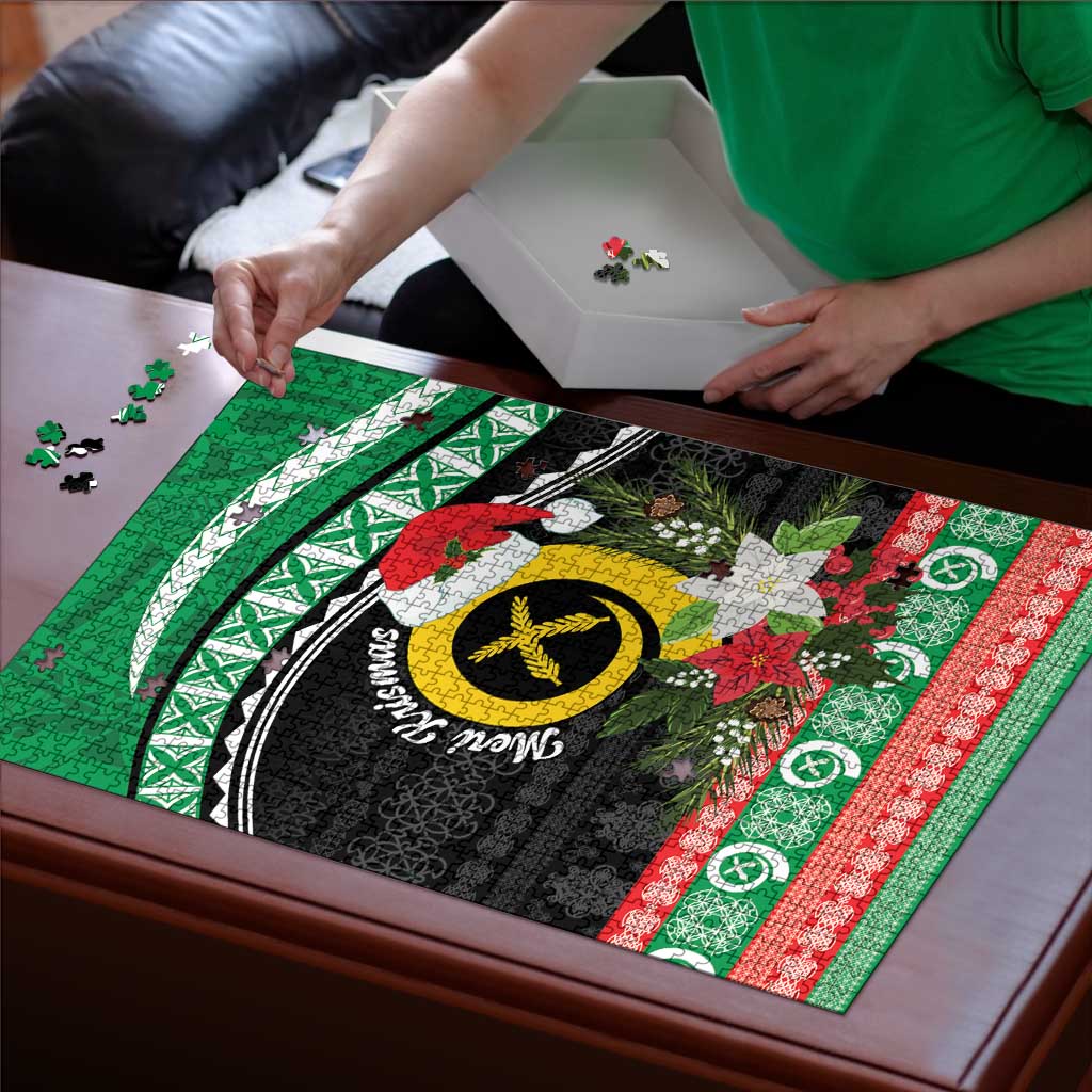 Vanuatu Pig's Tusk Meri Krismas! Puzzle Vanuatuan Sand Drawing Pattern - Polynesian Pride