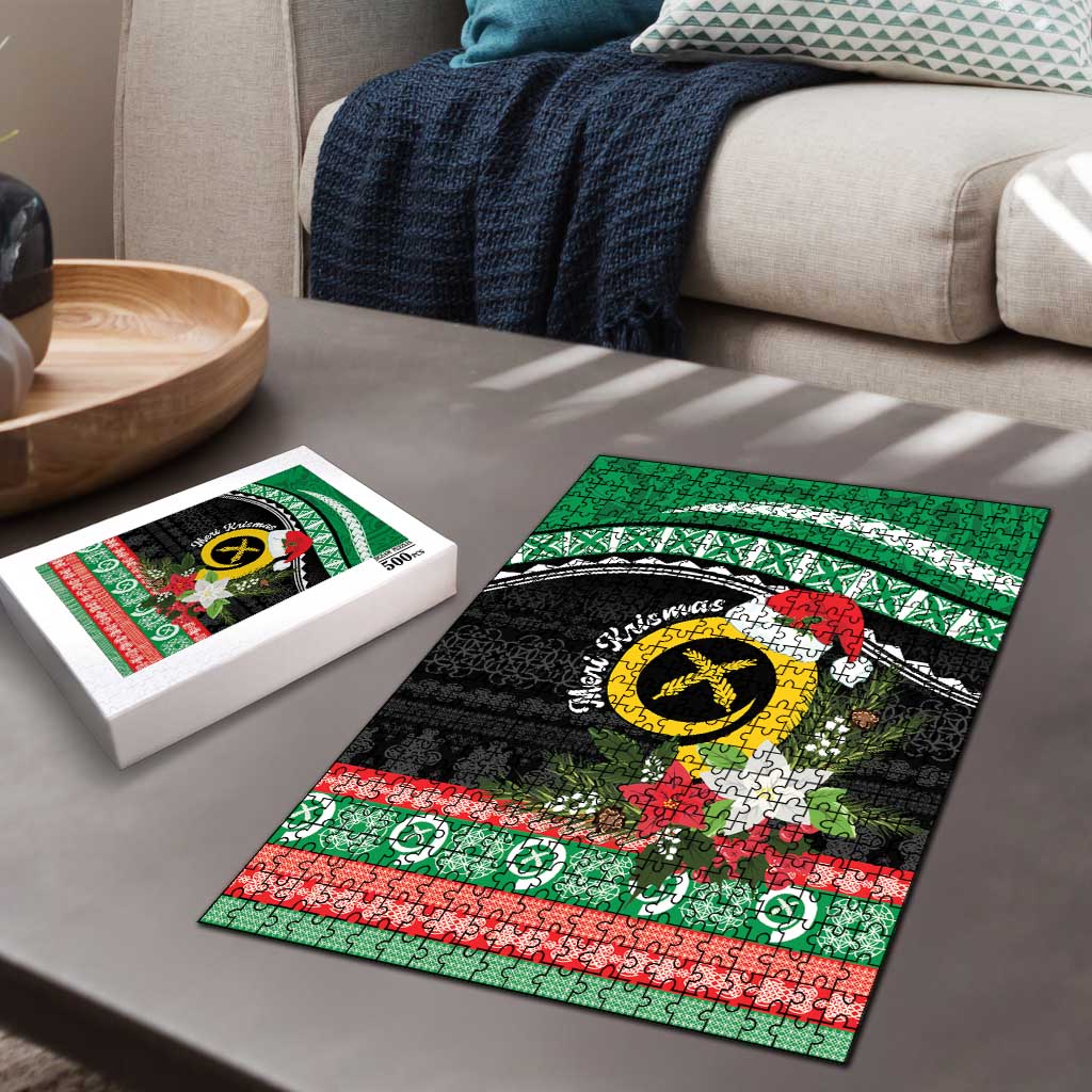 Vanuatu Pig's Tusk Meri Krismas! Puzzle Vanuatuan Sand Drawing Pattern - Polynesian Pride