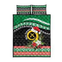Vanuatu Pig's Tusk Meri Krismas! Quilt Bed Set Vanuatuan Sand Drawing Pattern - Polynesian Pride