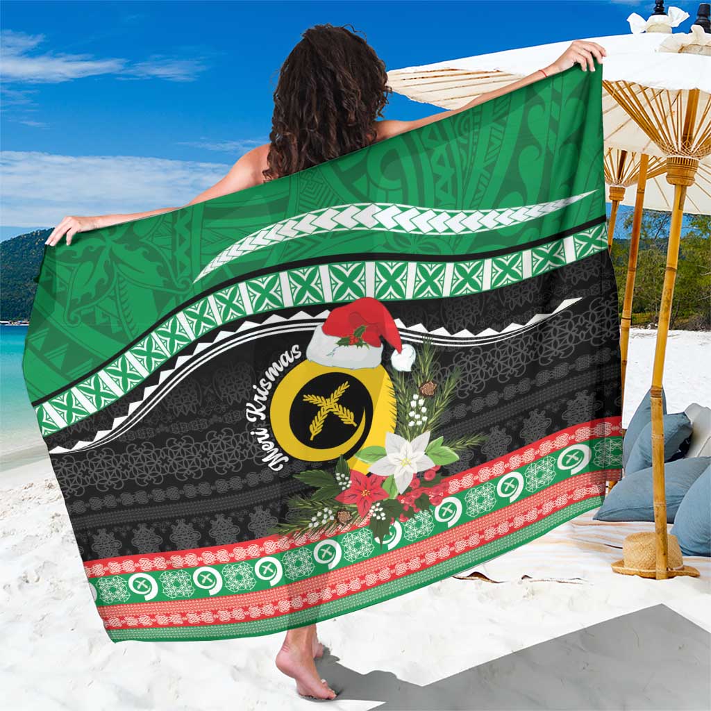 Vanuatu Pig's Tusk Meri Krismas! Sarong Vanuatuan Sand Drawing Pattern - Polynesian Pride