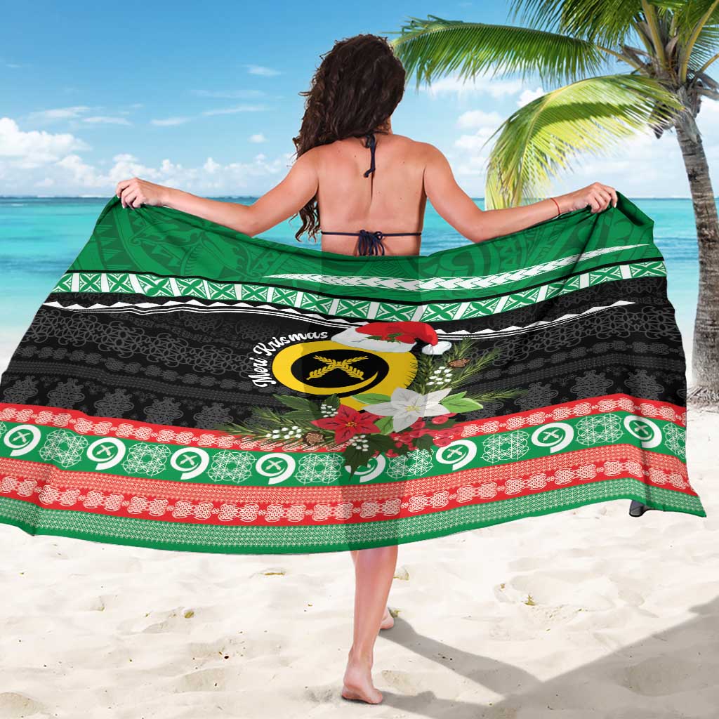 Vanuatu Pig's Tusk Meri Krismas! Sarong Vanuatuan Sand Drawing Pattern - Polynesian Pride