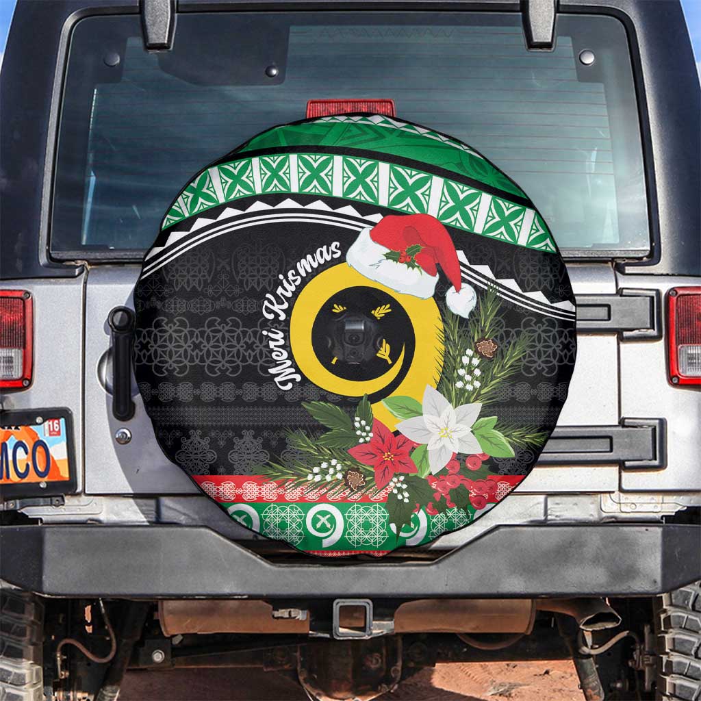 Vanuatu Pig's Tusk Meri Krismas! Spare Tire Cover Vanuatuan Sand Drawing Pattern - Polynesian Pride