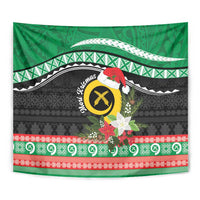 Vanuatu Pig's Tusk Meri Krismas! Tapestry Vanuatuan Sand Drawing Pattern - Polynesian Pride