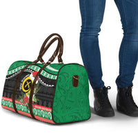 Vanuatu Pig's Tusk Meri Krismas! Travel Bag Vanuatuan Sand Drawing Pattern - Polynesian Pride