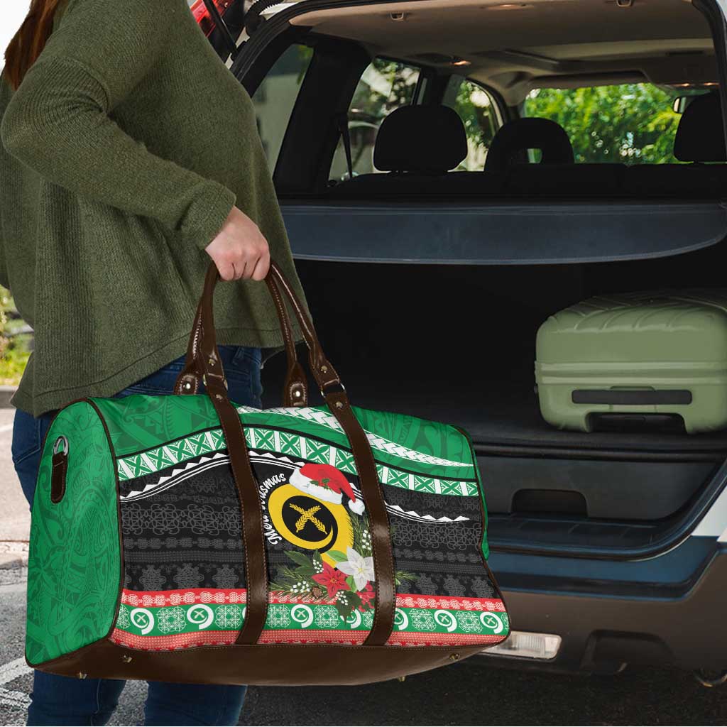 Vanuatu Pig's Tusk Meri Krismas! Travel Bag Vanuatuan Sand Drawing Pattern - Polynesian Pride