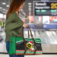 Vanuatu Pig's Tusk Meri Krismas! Travel Bag Vanuatuan Sand Drawing Pattern - Polynesian Pride