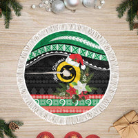 Vanuatu Pig's Tusk Meri Krismas! Tree Skirt Vanuatuan Sand Drawing Pattern - Polynesian Pride