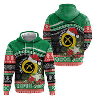 Vanuatu Pig's Tusk Meri Krismas! Zip Hoodie Vanuatuan Sand Drawing Pattern - Polynesian Pride