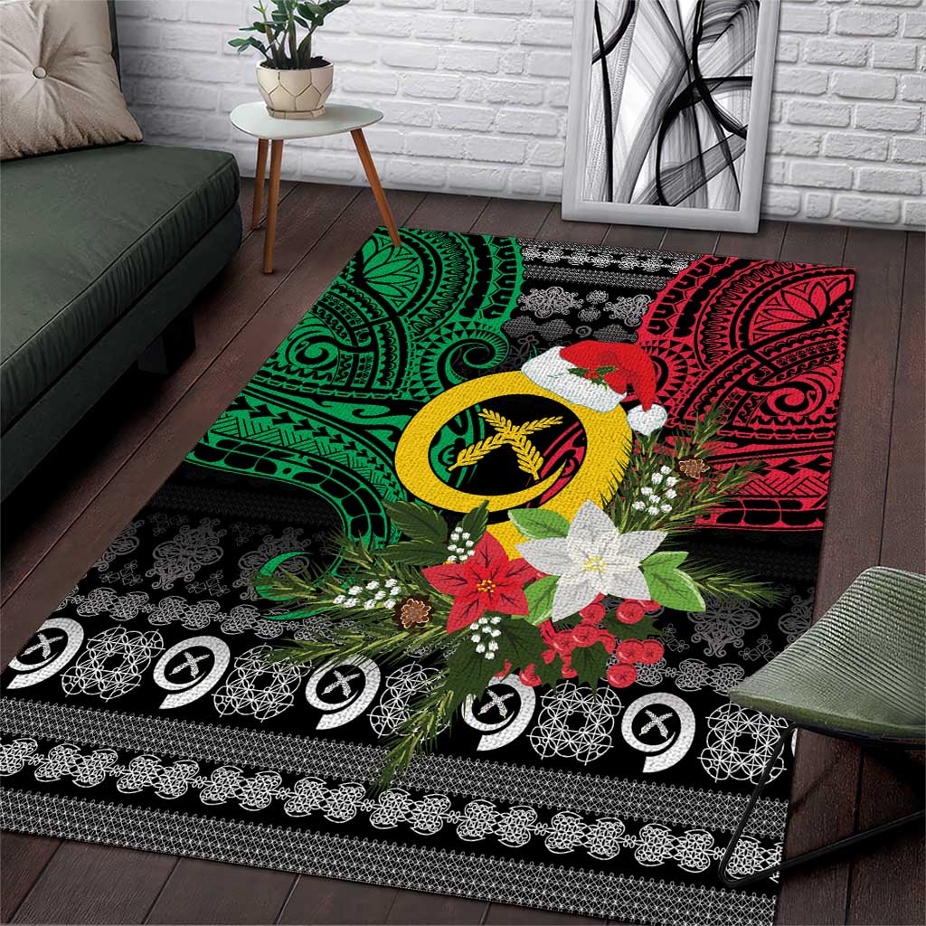 Vanuatu Pig's Tusk Meri Krismas! Area Rug Vanuatuan Ancient Art Spirit - Polynesian Pride