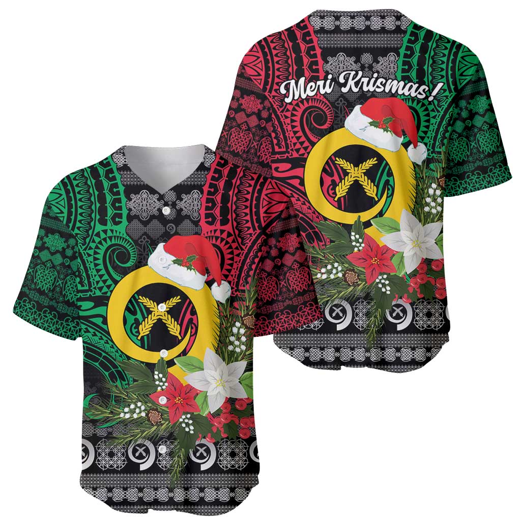 Vanuatu Pig's Tusk Meri Krismas! Baseball Jersey Vanuatuan Ancient Art Spirit - Polynesian Pride