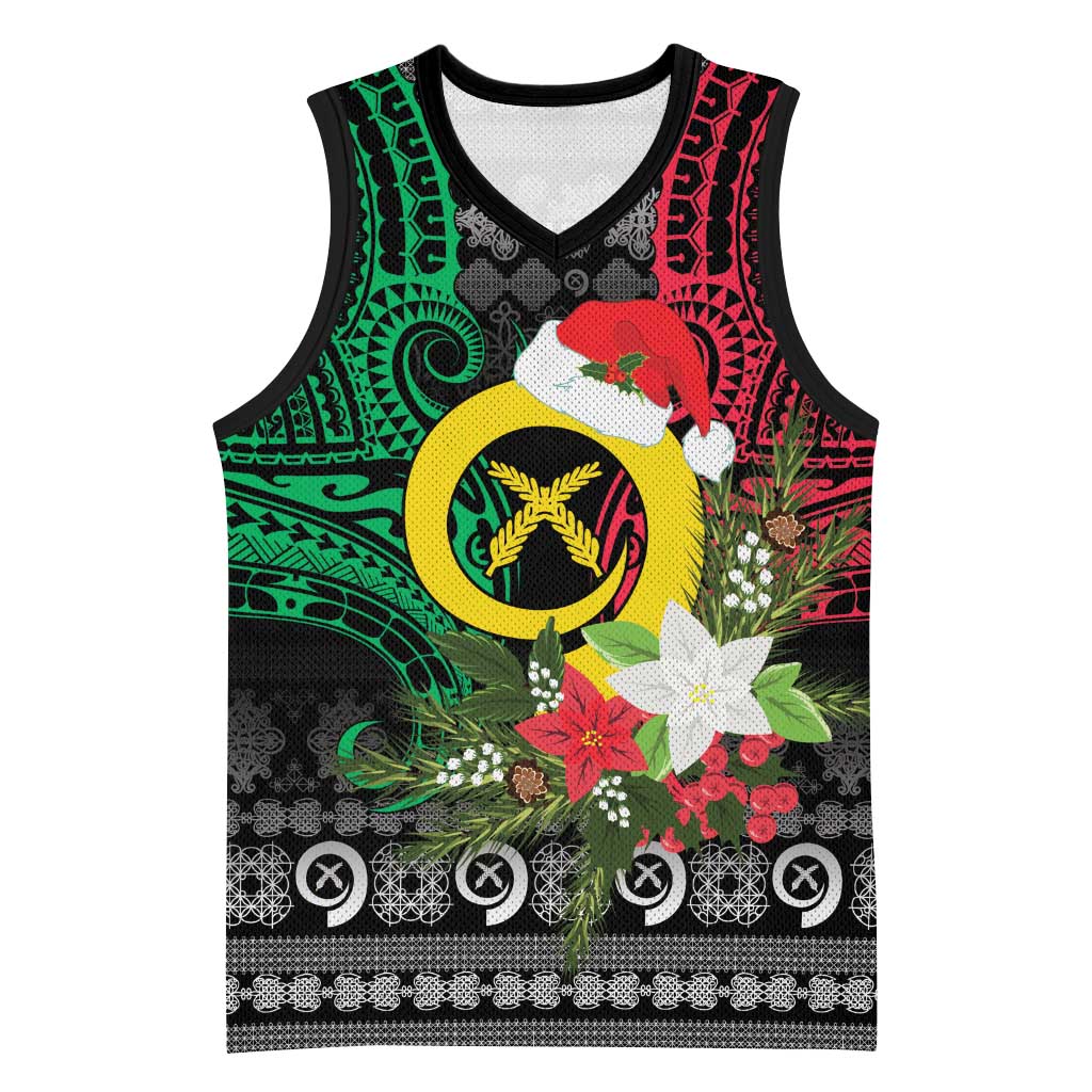 Vanuatu Pig's Tusk Meri Krismas! Basketball Jersey Vanuatuan Ancient Art Spirit - Polynesian Pride