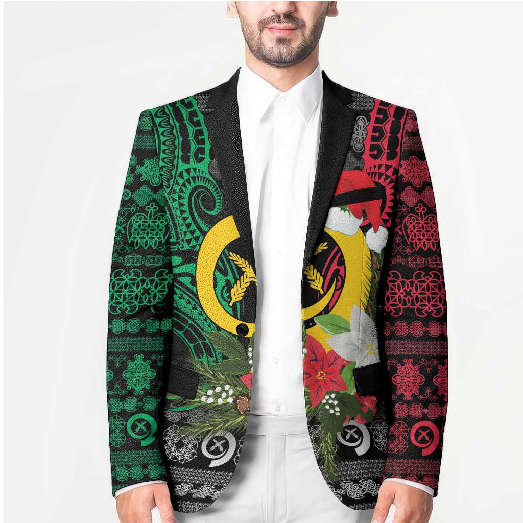 Vanuatu Pig's Tusk Meri Krismas! Blazer Vanuatuan Ancient Art Spirit - Polynesian Pride
