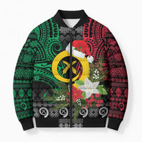 Vanuatu Pig's Tusk Meri Krismas! Bomber Puffer Jacket Vanuatuan Ancient Art Spirit - Polynesian Pride
