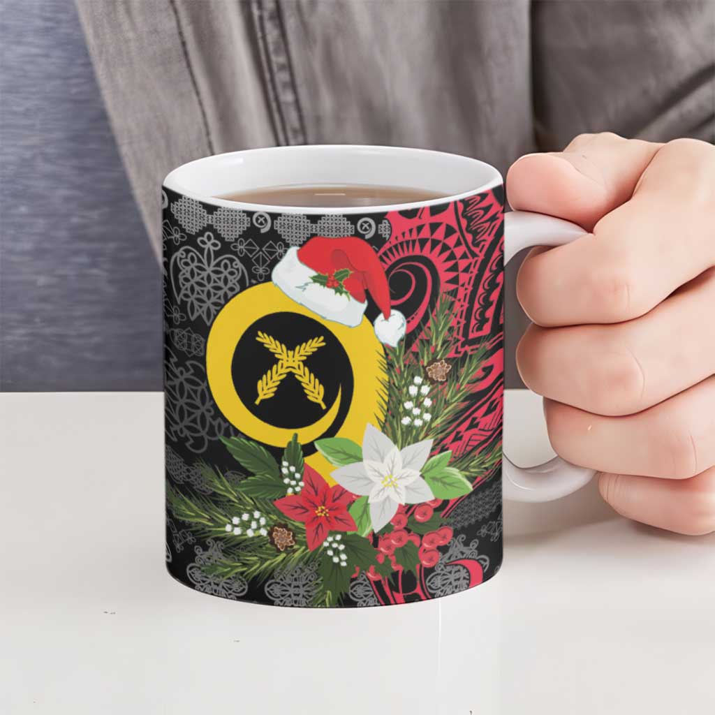 Vanuatu Pig's Tusk Meri Krismas! Ceramic Mug Vanuatuan Ancient Art Spirit - Polynesian Pride