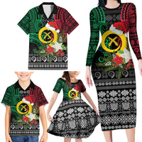 Vanuatu Pig's Tusk Meri Krismas! Family Matching Long Sleeve Bodycon Dress and Hawaiian Shirt Vanuatuan Ancient Art Spirit - Polynesian Pride