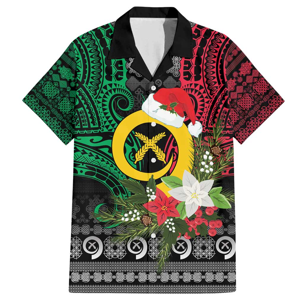 Vanuatu Pig's Tusk Meri Krismas! Family Matching Off Shoulder Maxi Dress and Hawaiian Shirt Vanuatuan Ancient Art Spirit - Polynesian Pride