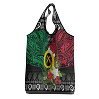 Vanuatu Pig's Tusk Meri Krismas! Grocery Bag Vanuatuan Ancient Art Spirit - Polynesian Pride
