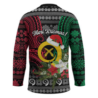 Vanuatu Pig's Tusk Meri Krismas! Hockey Jersey Vanuatuan Ancient Art Spirit - Polynesian Pride