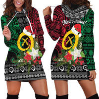 Vanuatu Pig's Tusk Meri Krismas! Hoodie Dress Vanuatuan Ancient Art Spirit - Polynesian Pride