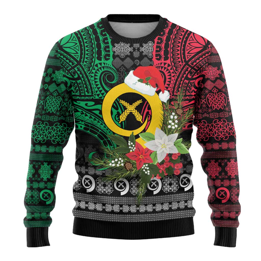 Vanuatu Pig's Tusk Meri Krismas! Ugly Christmas Sweater Vanuatuan Ancient Art Spirit - Polynesian Pride