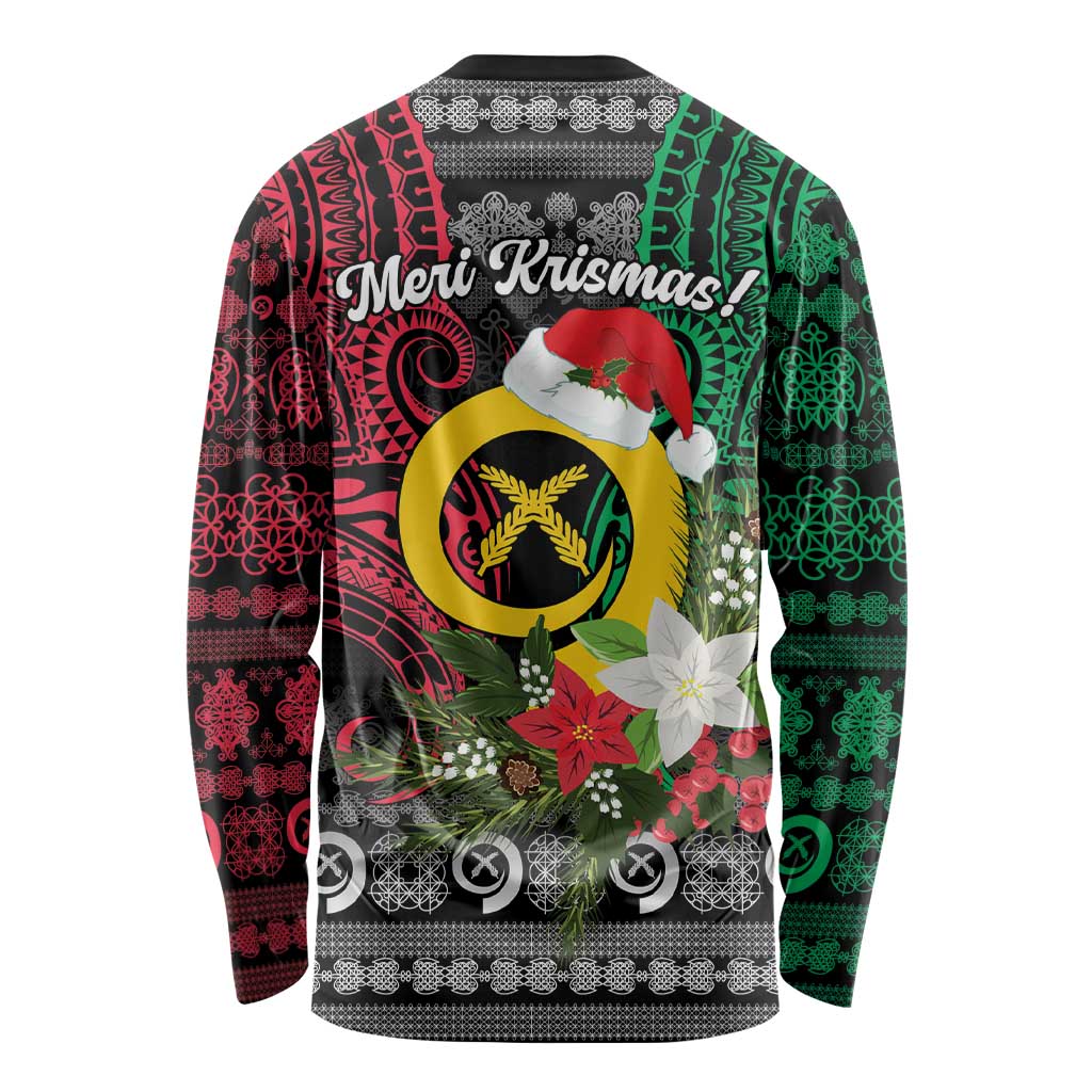 Vanuatu Pig's Tusk Meri Krismas! Long Sleeve Shirt Vanuatuan Ancient Art Spirit - Polynesian Pride