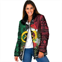 Vanuatu Pig's Tusk Meri Krismas! Padded Jacket Vanuatuan Ancient Art Spirit - Polynesian Pride