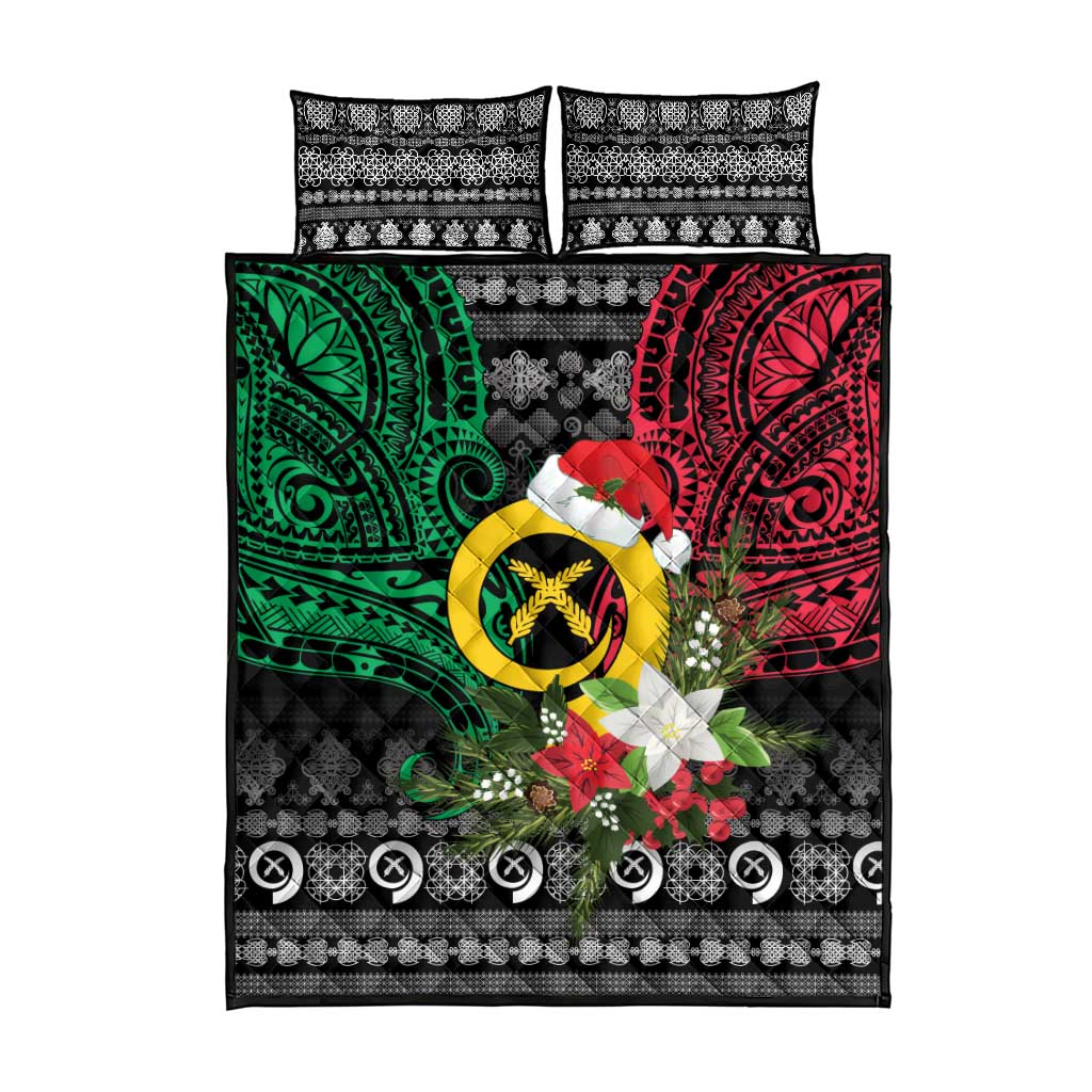 Vanuatu Pig's Tusk Meri Krismas! Quilt Bed Set Vanuatuan Ancient Art Spirit - Polynesian Pride