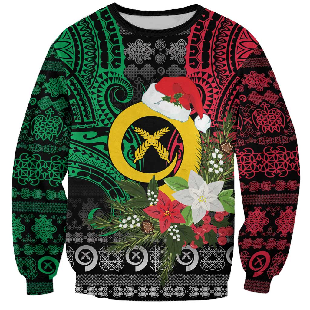Vanuatu Pig's Tusk Meri Krismas! Sweatshirt Vanuatuan Ancient Art Spirit - Polynesian Pride